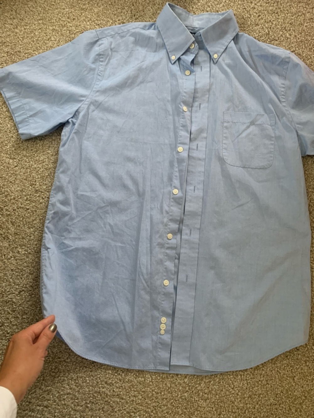 croft & barrow Light Blue Short-Sleeve Button-Down Shirt